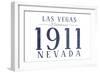 Las Vegas, Nevada - Established Date (Blue)-Lantern Press-Framed Art Print