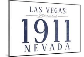 Las Vegas, Nevada - Established Date (Blue)-Lantern Press-Mounted Art Print