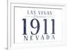 Las Vegas, Nevada - Established Date (Blue)-Lantern Press-Framed Art Print