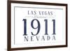 Las Vegas, Nevada - Established Date (Blue)-Lantern Press-Framed Art Print