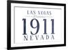 Las Vegas, Nevada - Established Date (Blue)-Lantern Press-Framed Art Print