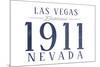 Las Vegas, Nevada - Established Date (Blue)-Lantern Press-Mounted Art Print