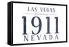 Las Vegas, Nevada - Established Date (Blue)-Lantern Press-Framed Stretched Canvas