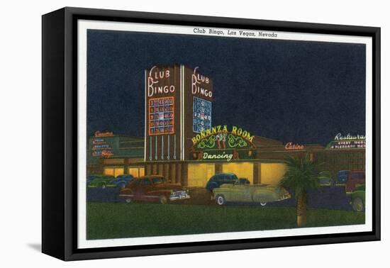 Las Vegas, Nevada, Exterior View of Club Bingo-Lantern Press-Framed Stretched Canvas