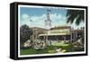 Las Vegas, Nevada, Exterior View of El Rancho Round-Up Room-Lantern Press-Framed Stretched Canvas