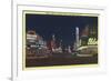 Las Vegas, Nevada - Fremont Street Scene at Night-Lantern Press-Framed Art Print