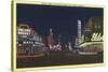 Las Vegas, Nevada - Fremont Street Scene at Night-Lantern Press-Stretched Canvas