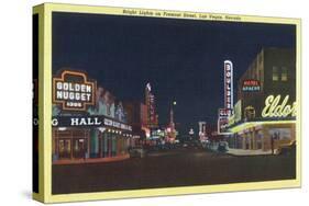 Las Vegas, Nevada - Fremont Street Scene at Night-Lantern Press-Stretched Canvas