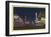 Las Vegas, Nevada - Fremont Street Scene at Night-Lantern Press-Framed Art Print