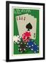 Las Vegas, Nevada - Poker Cards and Chips-Lantern Press-Framed Art Print