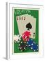 Las Vegas, Nevada - Poker Cards and Chips-Lantern Press-Framed Art Print