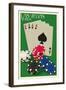 Las Vegas, Nevada - Poker Cards and Chips-Lantern Press-Framed Art Print