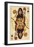 Las Vegas, Nevada - Queen of Spades-Lantern Press-Framed Art Print