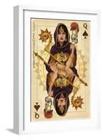 Las Vegas, Nevada - Queen of Spades-Lantern Press-Framed Art Print