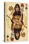 Las Vegas, Nevada - Queen of Spades-Lantern Press-Stretched Canvas