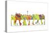 Las Vegas Nevada Skyline Clr 2-Marlene Watson-Stretched Canvas