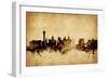 Las Vegas Nevada Skyline-Michael Tompsett-Framed Premium Giclee Print