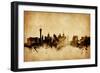 Las Vegas Nevada Skyline-Michael Tompsett-Framed Art Print