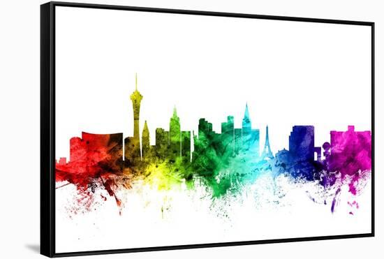 Las Vegas Nevada Skyline-Michael Tompsett-Framed Stretched Canvas