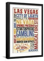 Las Vegas, Nevada - Typography-Lantern Press-Framed Art Print