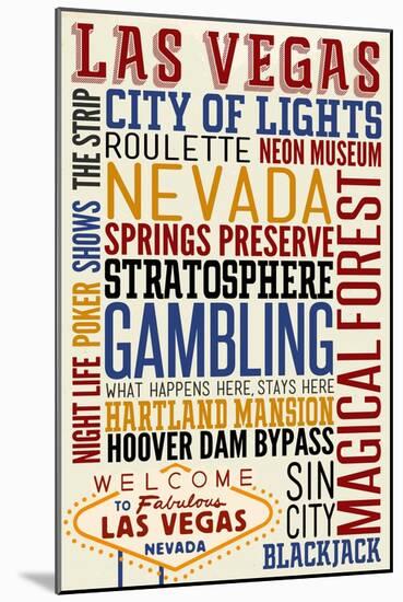 Las Vegas, Nevada - Typography-Lantern Press-Mounted Art Print