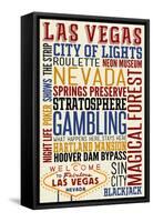 Las Vegas, Nevada - Typography-Lantern Press-Framed Stretched Canvas