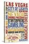 Las Vegas, Nevada - Typography-Lantern Press-Stretched Canvas