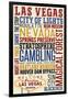 Las Vegas, Nevada - Typography-Lantern Press-Framed Art Print