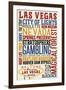 Las Vegas, Nevada - Typography-Lantern Press-Framed Art Print