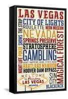 Las Vegas, Nevada - Typography-Lantern Press-Framed Stretched Canvas