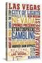 Las Vegas, Nevada - Typography-Lantern Press-Stretched Canvas