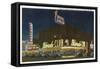 Las Vegas, Nevada, View of Famous Gaming Clubs at Night-Lantern Press-Framed Stretched Canvas