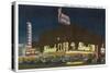 Las Vegas, Nevada, View of Famous Gaming Clubs at Night-Lantern Press-Stretched Canvas