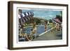 Las Vegas, Nevada, View of the Swimming Pool at the Hotel Last Frontier-Lantern Press-Framed Art Print