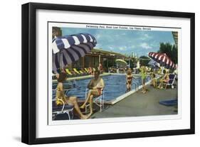 Las Vegas, Nevada, View of the Swimming Pool at the Hotel Last Frontier-Lantern Press-Framed Art Print