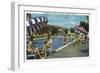 Las Vegas, Nevada, View of the Swimming Pool at the Hotel Last Frontier-Lantern Press-Framed Art Print