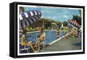 Las Vegas, Nevada, View of the Swimming Pool at the Hotel Last Frontier-Lantern Press-Framed Stretched Canvas