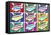 Las Vegas, Nevada - Welcome Sign Pop Art-Lantern Press-Framed Stretched Canvas