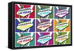 Las Vegas, Nevada - Welcome Sign Pop Art-Lantern Press-Framed Stretched Canvas