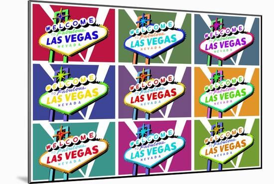 Las Vegas, Nevada - Welcome Sign Pop Art-Lantern Press-Mounted Art Print