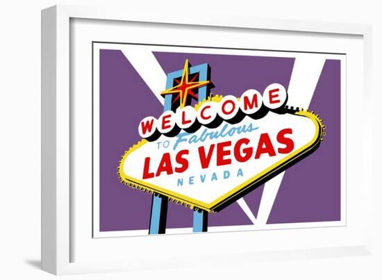 Las Vegas, Nevada - Welcome Sign-Lantern Press-Framed Art Print