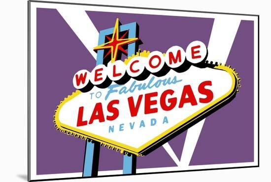 Las Vegas, Nevada - Welcome Sign-Lantern Press-Mounted Art Print