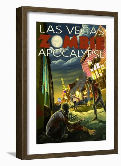 Las Vegas, Nevada - Zombie Apocolypse-Lantern Press-Framed Art Print