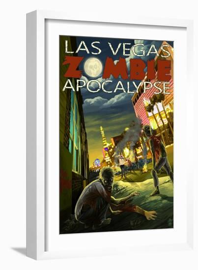 Las Vegas, Nevada - Zombie Apocolypse-Lantern Press-Framed Art Print