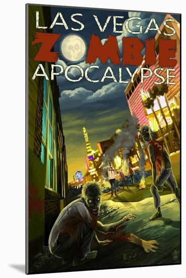 Las Vegas, Nevada - Zombie Apocolypse-Lantern Press-Mounted Art Print