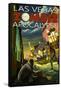 Las Vegas, Nevada - Zombie Apocolypse-Lantern Press-Framed Stretched Canvas