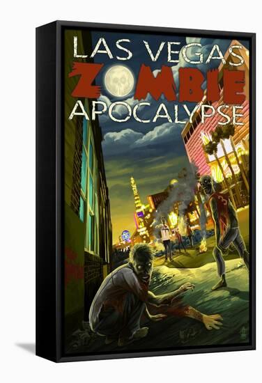 Las Vegas, Nevada - Zombie Apocolypse-Lantern Press-Framed Stretched Canvas