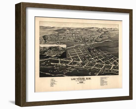 Las Vegas, New Mexico - Panoramic Map-Lantern Press-Framed Art Print