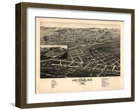 Las Vegas, New Mexico - Panoramic Map-Lantern Press-Framed Art Print