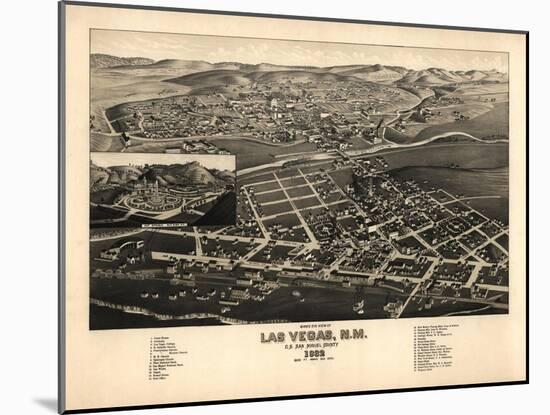 Las Vegas, New Mexico - Panoramic Map-Lantern Press-Mounted Art Print